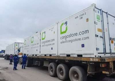 10ft reefer containers on a truck